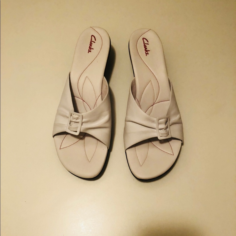Clark white soft sandals